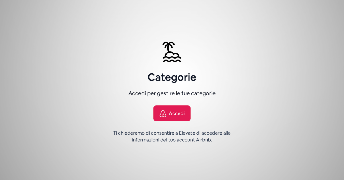 Scegli e modifica le categorie di Airbnb
