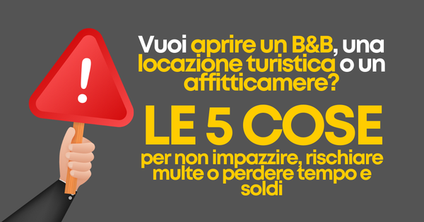 Illustrazione di una casa con valigia e icona check ✅, simbolo di B&B o locazione turistica aperta in regola nel 2025
