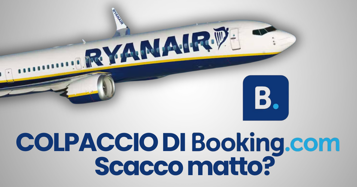 Immagine comparativa tra la partnership Booking–Ryanair e le prenotazioni Smart Flex per host e affitti brevi
