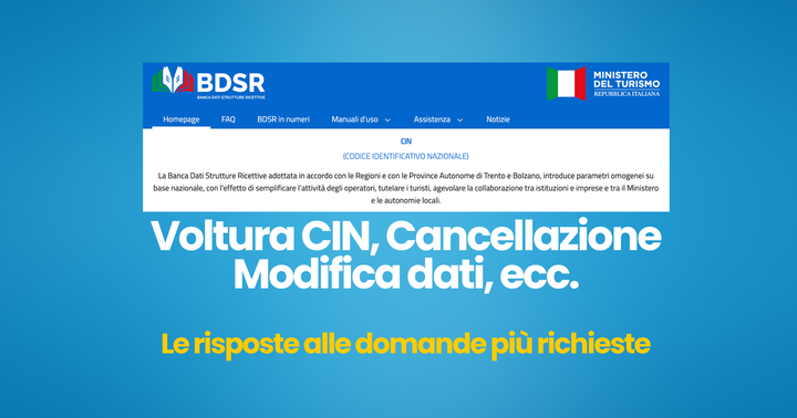 CIN e BDSR 2025: la guida per non sbagliare quando modifichi i dati della tua struttura negli affitti brevi